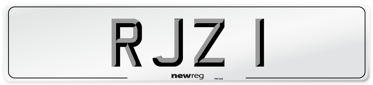RJZ 1 Number Plate from New Reg
